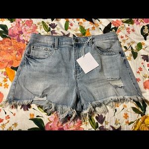 NWT Pistola Distressed Denim High Rise Shorts sz 8